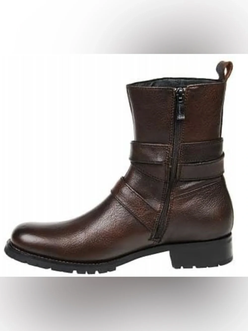 Kenneth Cole Men's Bike-N-Hike Boots Brown Sz 10 M Buckles Side Zippers *READ*